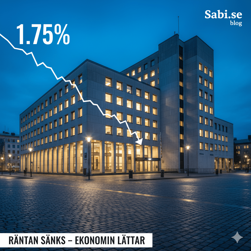 Räntan är Nere på 1,75 %
